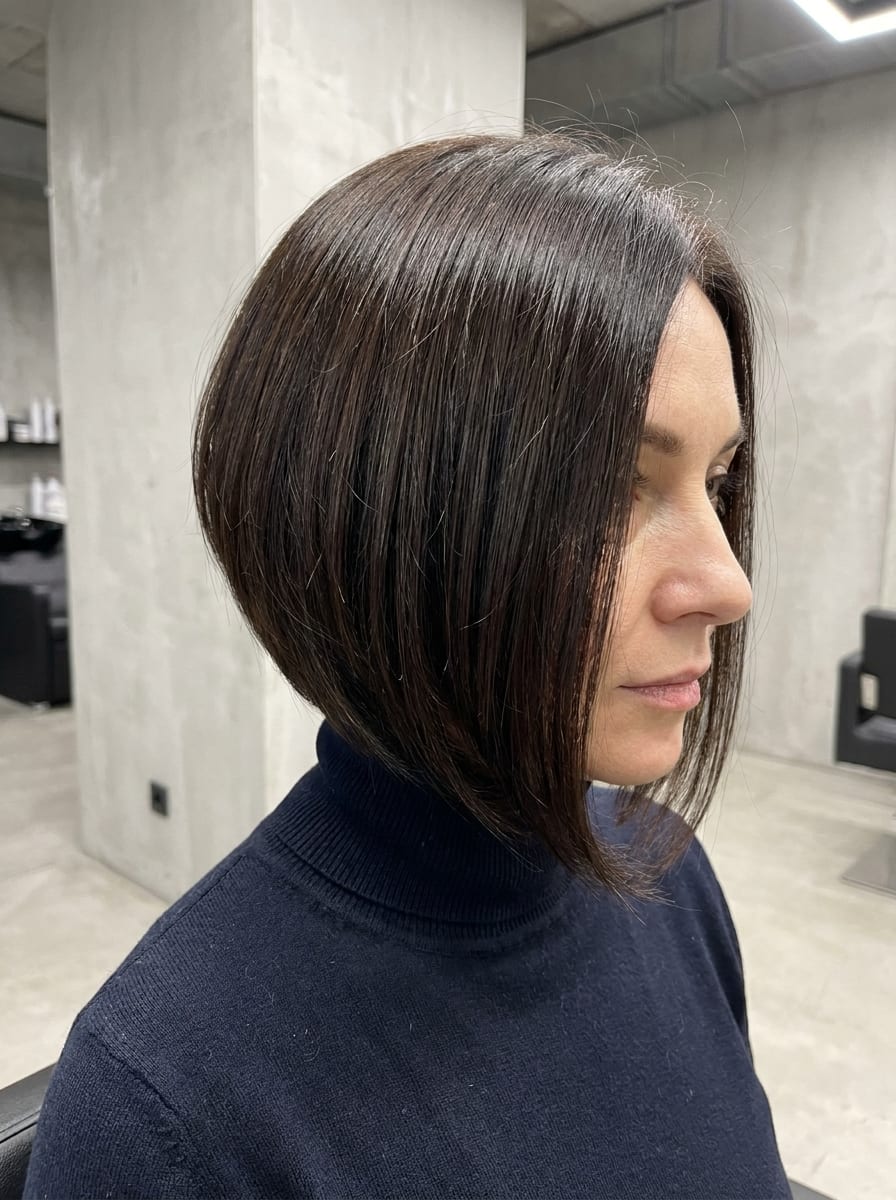 Kurzer A-Linien-Bob - Kurzhaarfrisur für glatte Haare